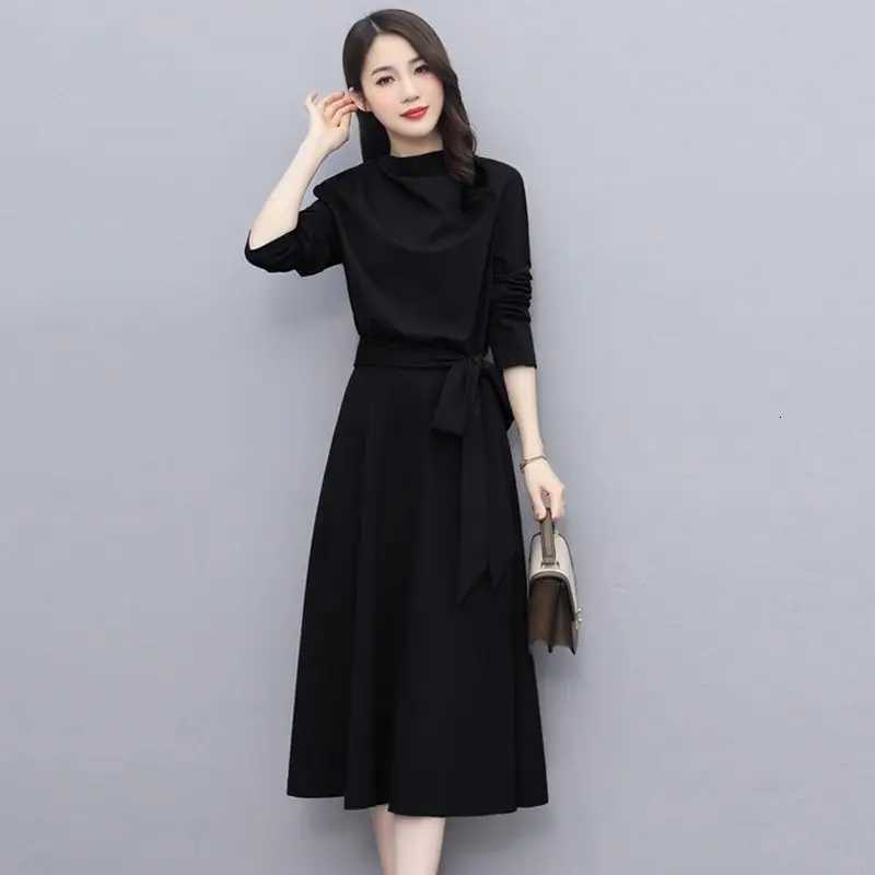 Long Sleeves Dresses Womens Elegant Midi Dresses for Women Womens Office Dress Woman Streetwear Autumn Winter Korean Style NewT260314