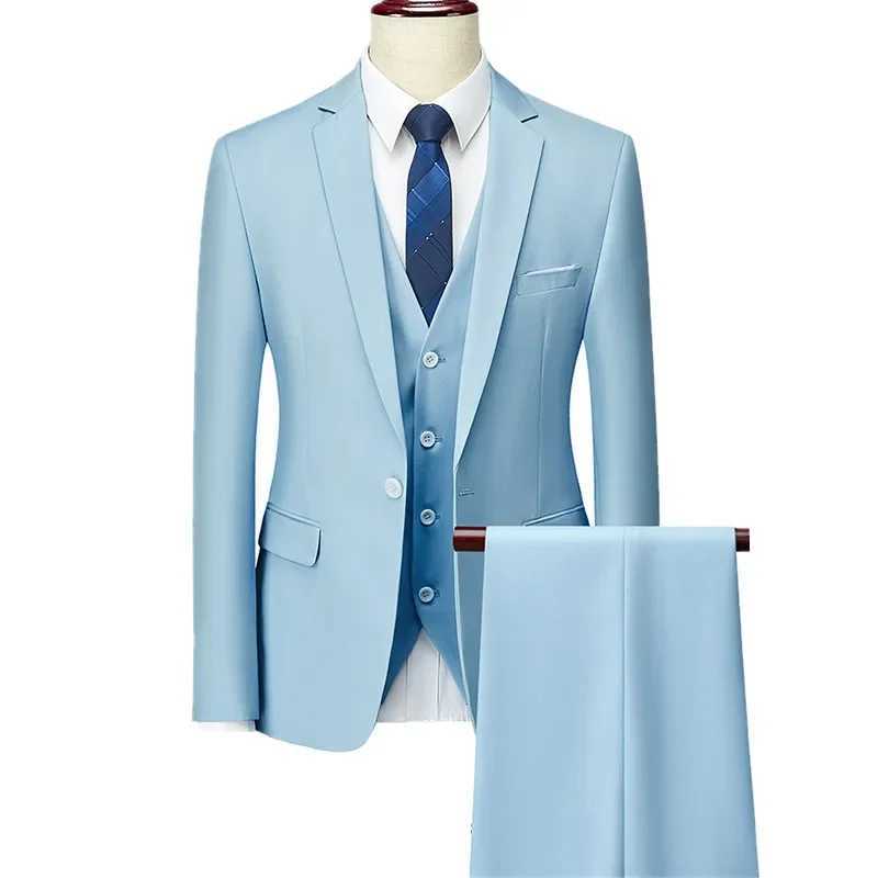 Mens business wedding party dress set Fashion slim-fit mens three-piece suit M260313