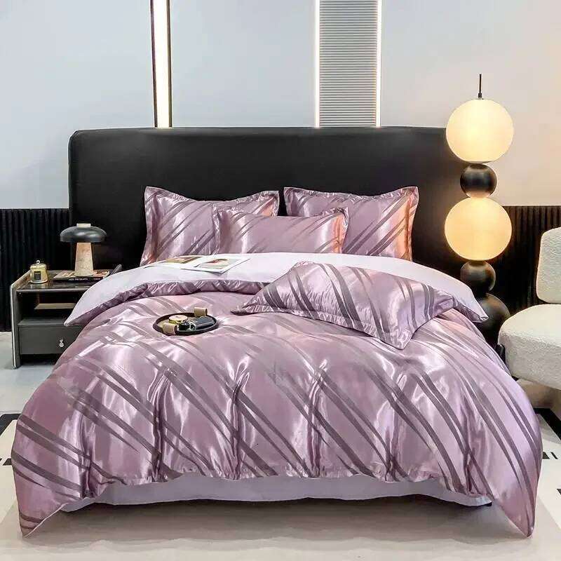 2024 skin-friendly high-count soft and silky AB version - new light European jacquard four-piece set bed sheet style H260312 - view 5