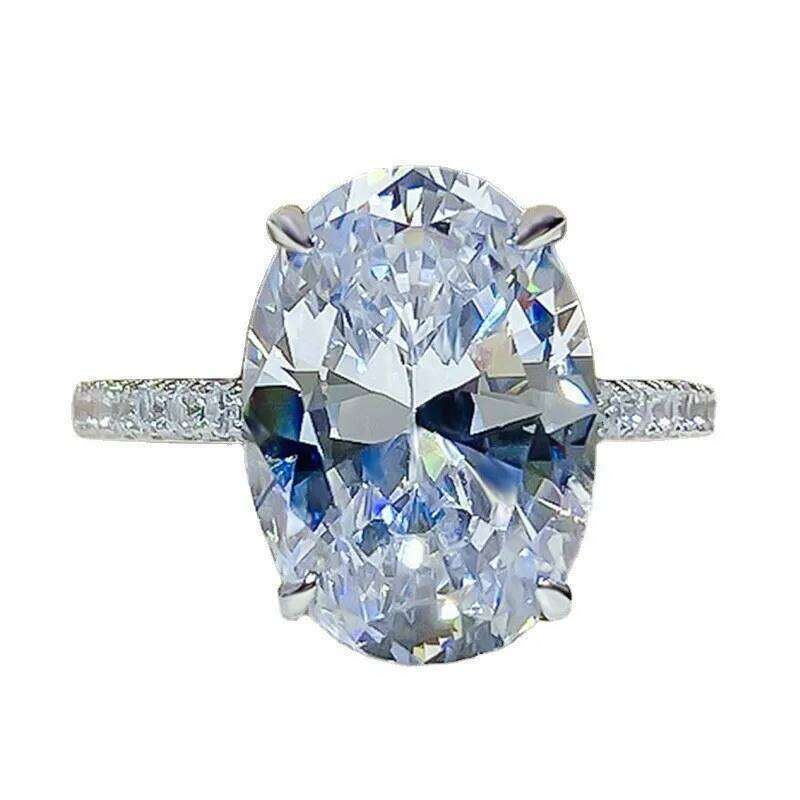 925 Sterling Silver Oval 4ct Lab Diamond Ring for Women Sparkling Engagement Wedding Band Big Stone Bridal Jewelry Rings H260312