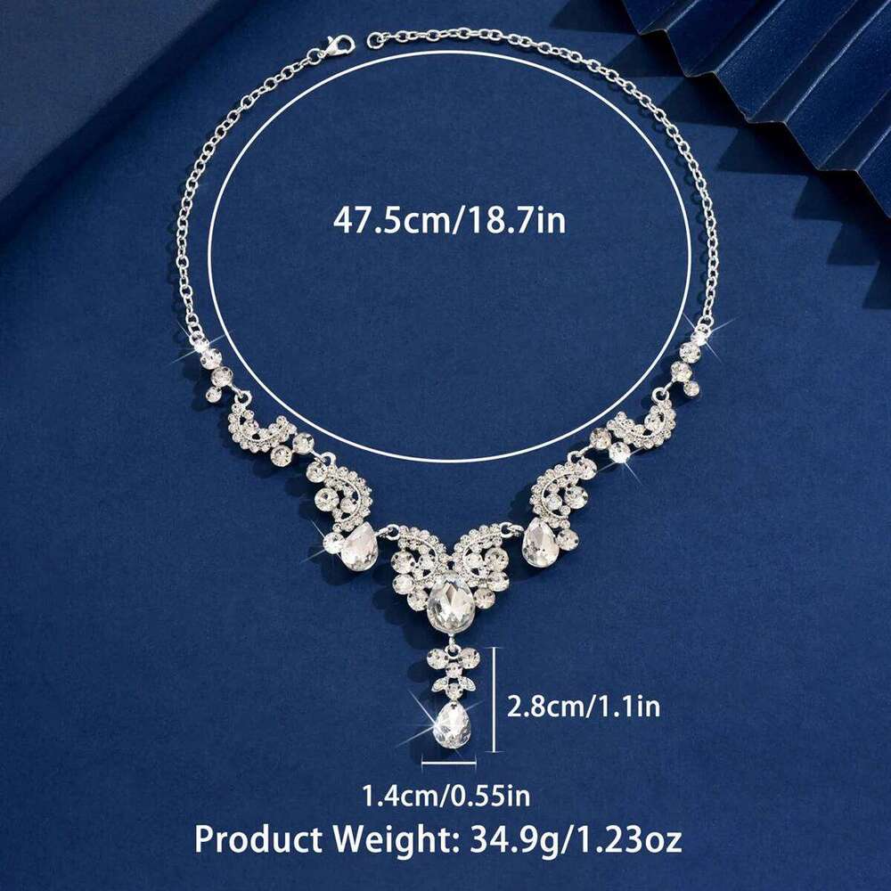 1PC Women's Fashion Water Drop Pendant Necklace Jewelry Light Style Suitable for Date, Party, Festival Gift-2167 H260312