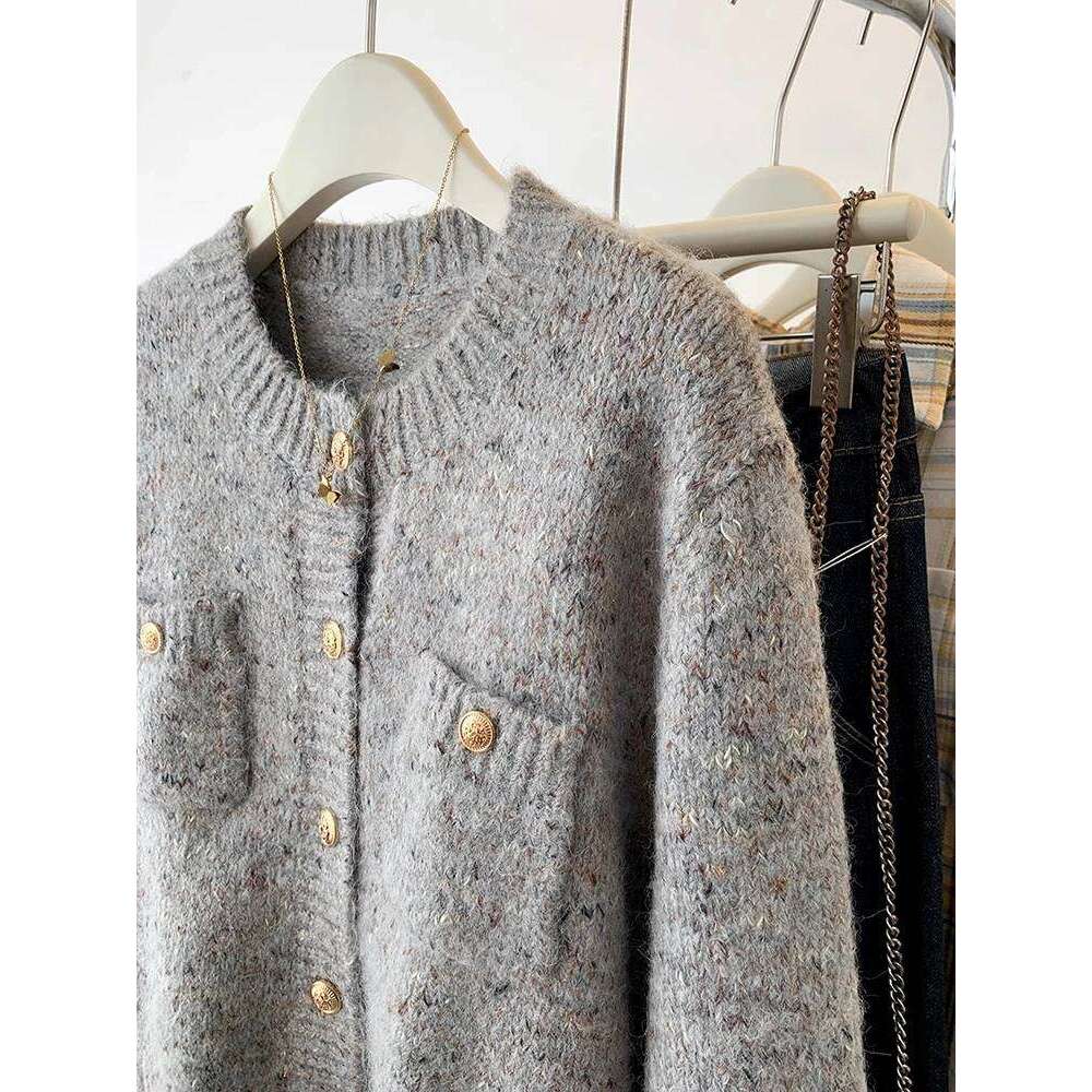 Women Sweet Sweaters Casual Vintage Long Sleeve Elegant Knitted Tops Coat Korean Style O-Neck Lady Cardigan Z260314