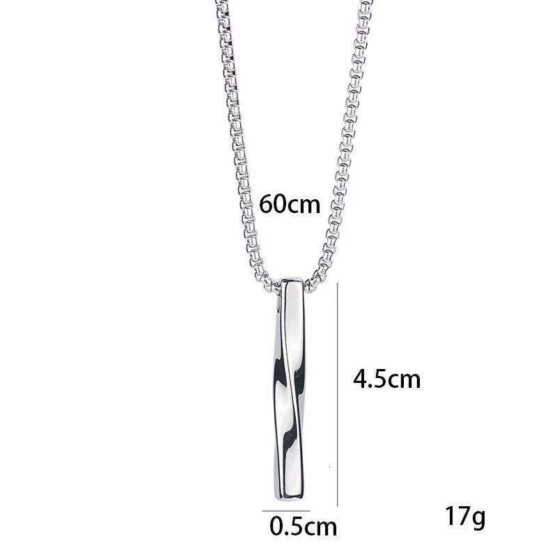 men's Necklace Spiral Pendant INS Trendy Minimalist Personality Silver Color Stainless Steel Chain hip-hop Jewelry Party Gifts H260312