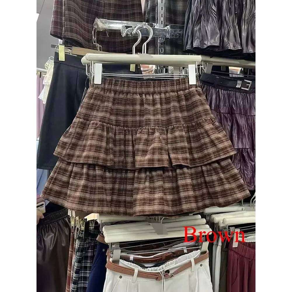 Ballet Style Lace Cake Puffy Black for Women 2025 New High Waist Loose Casual Lolita Sweet Girl A-line Mini Skirt Chic Z260314