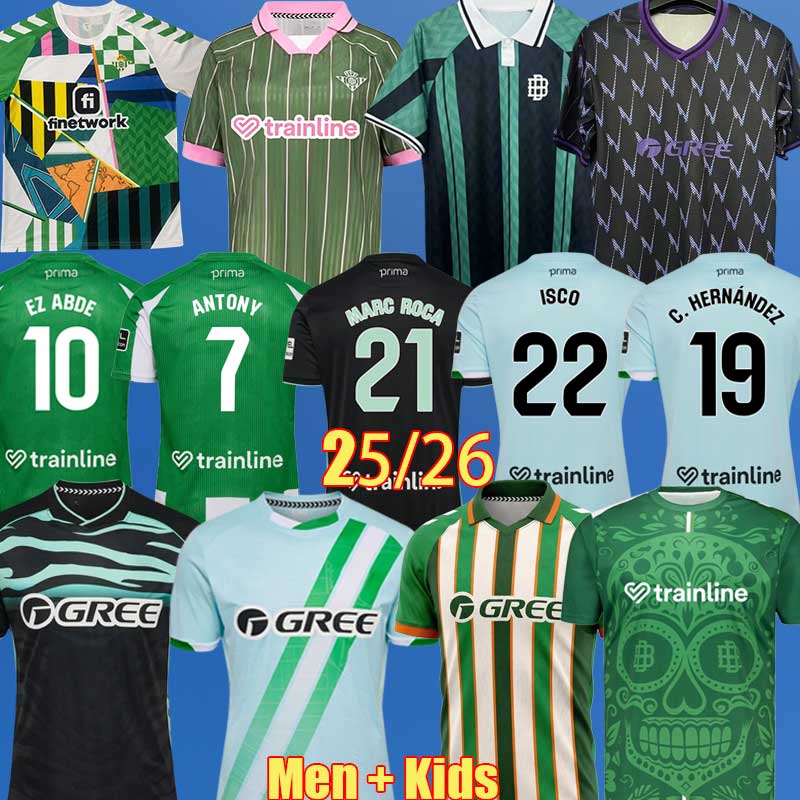 Real Betis Camiseta 25 26 ANTONY soccer Jerseys 2025 2026 Goalkeeper Shirts BAKAMBU EZ ABDE futbol ISCO LOCELSO Betis football Kids Sustainability kit man kits 331