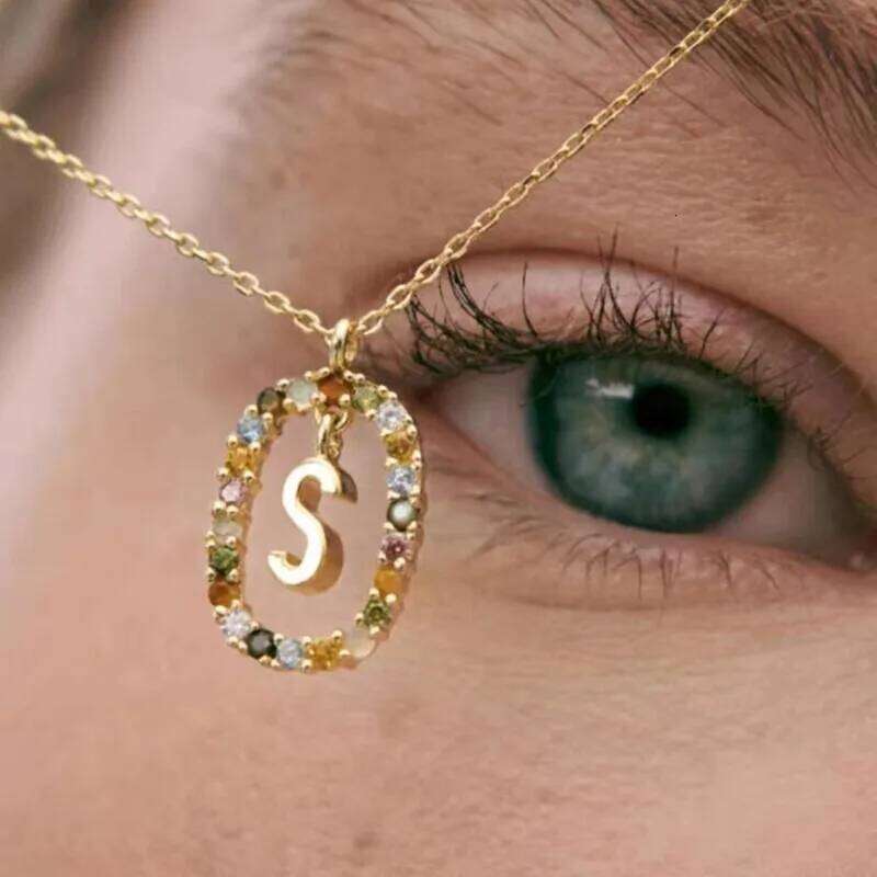 Creative A-Z Letter Pendant Women's Necklace Sweet Versatile Adjustable Chain Lobster Clasp Colorful Jewelry Popular 2026 Gift H260312