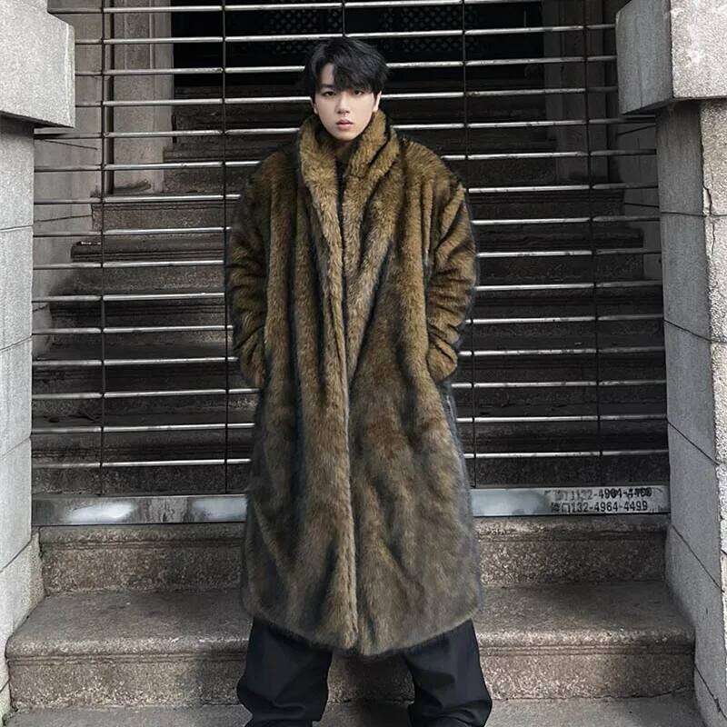 2025 Good Quality Winter Warm Faux Imitation Fox Overcoat Man Woman Outdoor Thicken Windproof Warmer Long Fur Coat Z260313