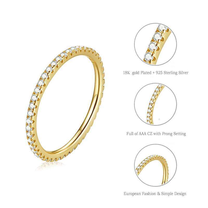 WOSTU Wedding & Engagement Rings for Women 925 Sterling Silver CZ Simulated Diamond Ring Platinum Bands 18K Gold Plated H260312