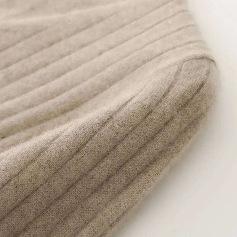 Autumn Winter Women's Long-sleeved 100% Merino Wool Soft Round Neck Cashmere Sweater Dress Temperament Fishtail Skirt Z260313