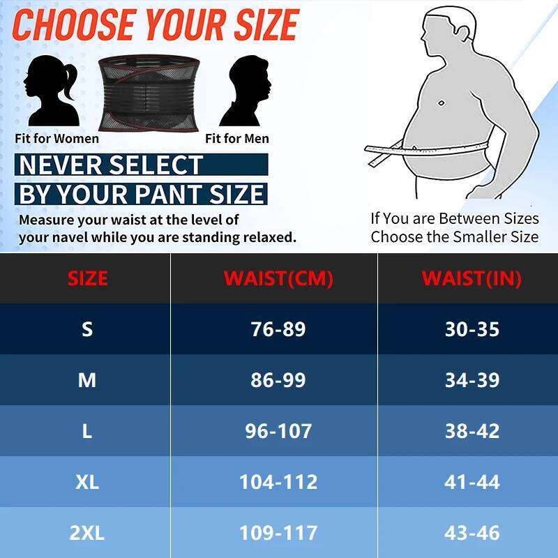 Lower Brace Lightweight Breathable Lumbar Support Belt for Men/Women Sciatica Back Pain Relief Waist 26Y0313