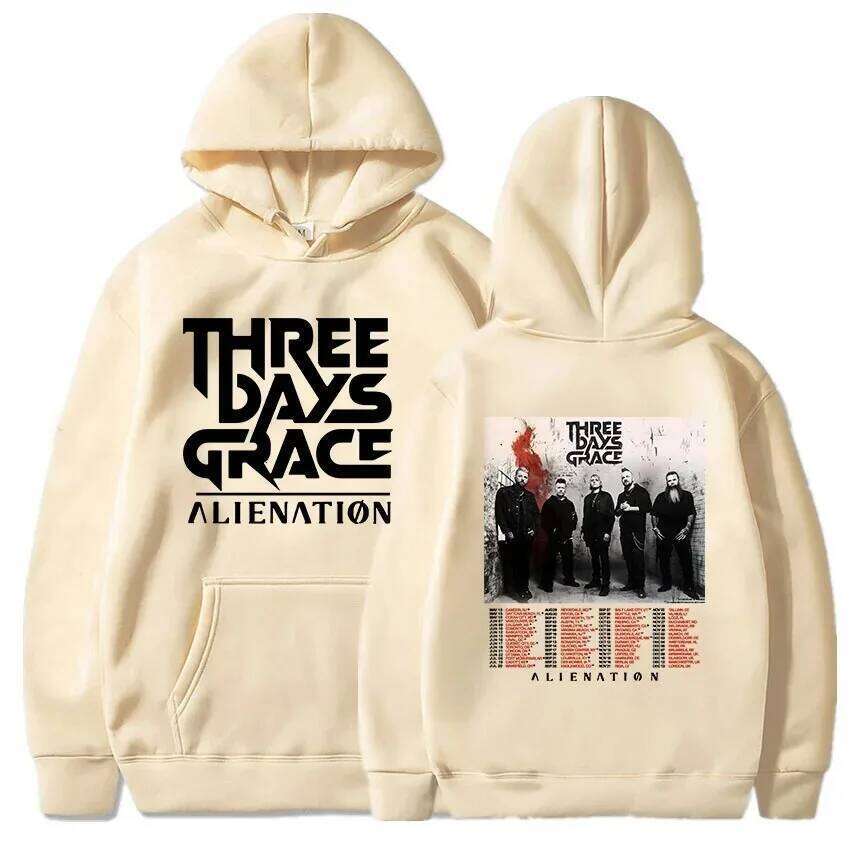 THREE DAYS GRACE ALIENATION Tour Graphic Print Hoodies Fashion Long Sleeve Oversized Hooded Unisex Streetwear Hip Hop Hoody Z260314