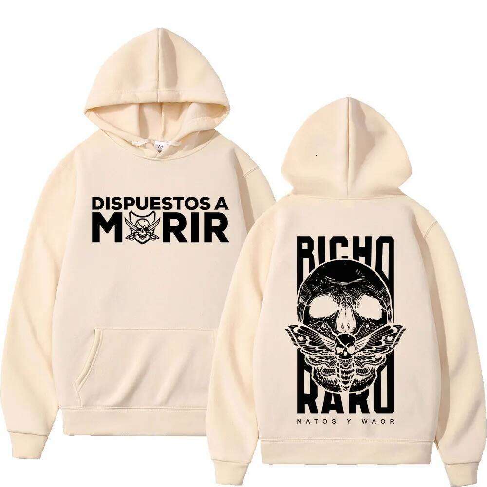 Rapper Natos Y Waor's Gothic Hip-hop Style Streetwear Hoodie Long-sleeved Harajuku Pullover for Autumn and Winter Z260314