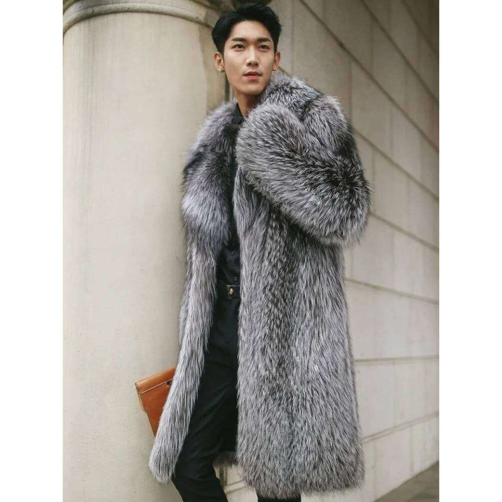 Winter Fluffy Lamb Men's Coat Mid-length Faux Fur Jacket Luxury Brand Long Sleeve Warm Windproof Outerwear Thicken Tops Z260313