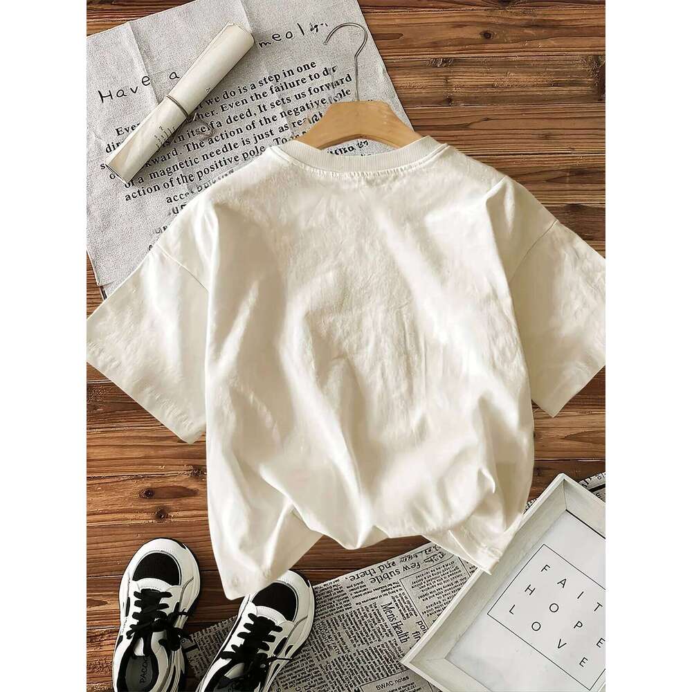 Women's Graphic Print T-Shirt Short Sleeve Crew Neck Casual with Vibrant Fruit Illustrations Lettering Comfort Summer Top Z260314