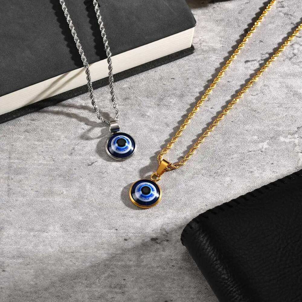 Stainless Steel Evil Eyes Necklace for Men Women,Waterproof Nazar Boncuu Collar,Stylish Jewelry Gift H260312