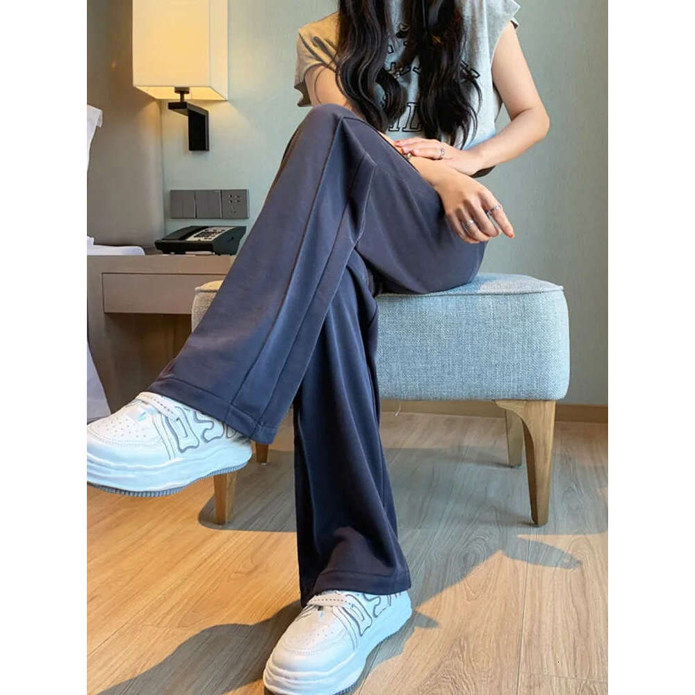 Women's Capris Jielur Summer Korean Style Basic Trousers Drawstring Wide Leg for Women Casual Cool Gray White Pants Female S-XXL 230321 Z260312