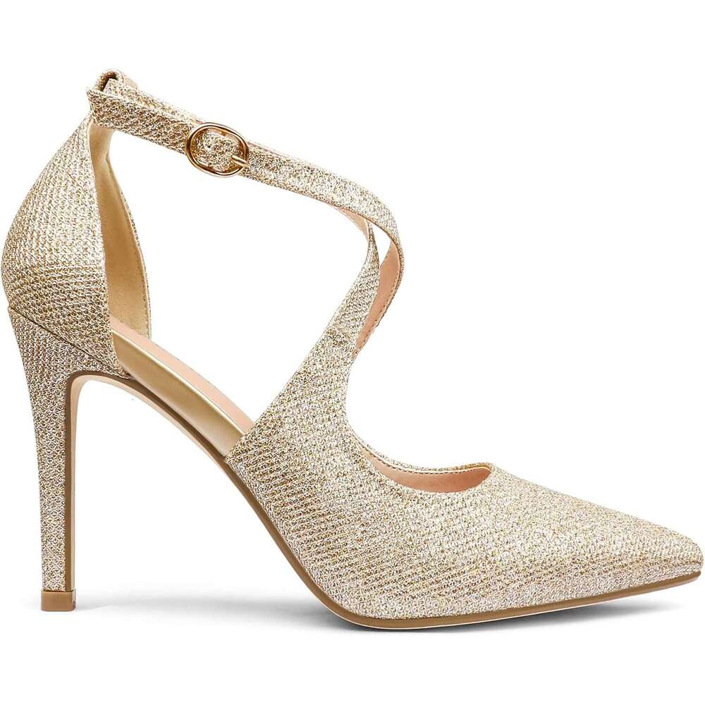 Womens Pointed Toe D Orsay Pumps Stilettos High Heel Crossed Ankle Strap Dress Shoes MOJIDASHU
