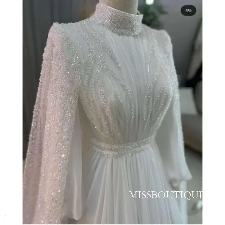 Luxury Sequin Lace Dresses With Shawl Sheer Crew Dubai Arabic Princess Wedding Gowns Customized D31 B0313