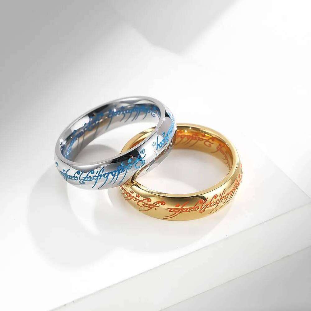 Lord of one Rings thick advanced pearl chain movie with the same necklace ring hip-hop 3D carving inside and outside H260312