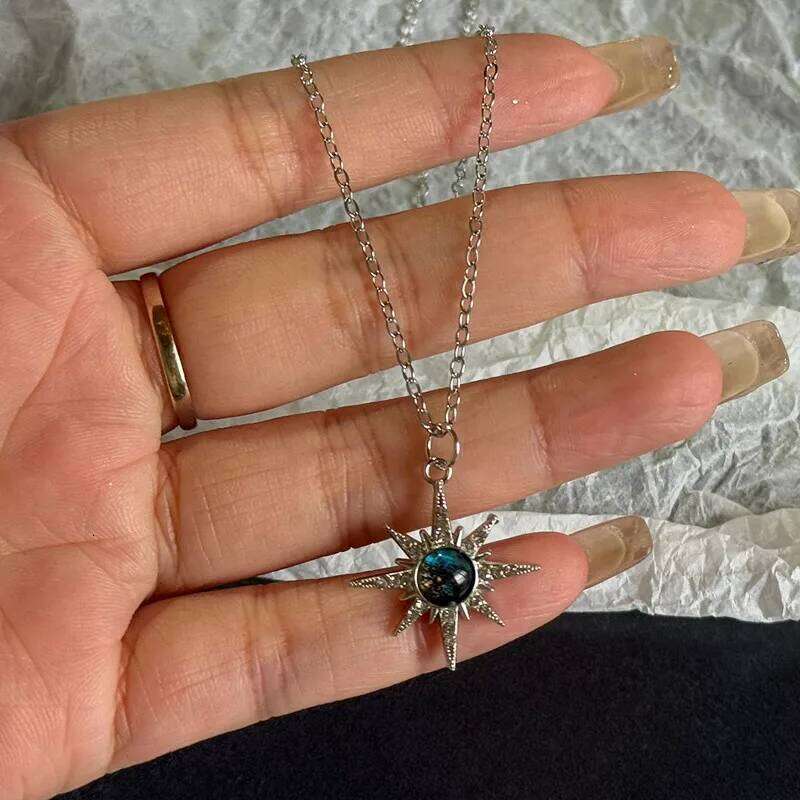 New Silver Color Pair Of-star Necklaces Double Celestial Friendship Pendant Long Chain Best Gifts for Men Women H260312