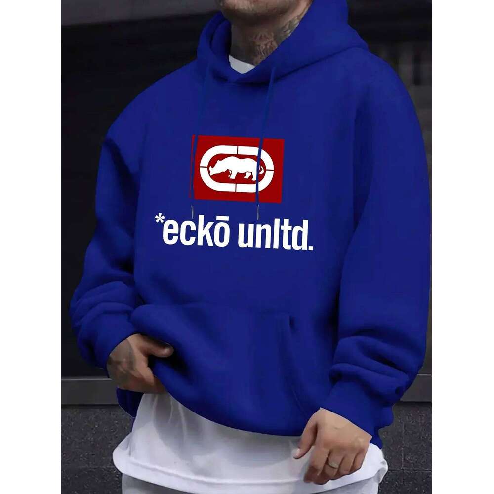 Men's with Graphic "Ecko Unlimited" - Sweater Long Sleeves Regular Fit Autumn/Winter Casual Hoodie Z260314
