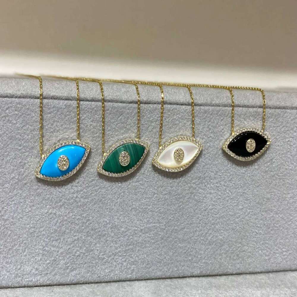 Charm Multi Colored Natural Stones Evil Eye Pendant Necklace for Women Stainless Steel Anti Allergic Opal Zircon Choker Jewelry H260312