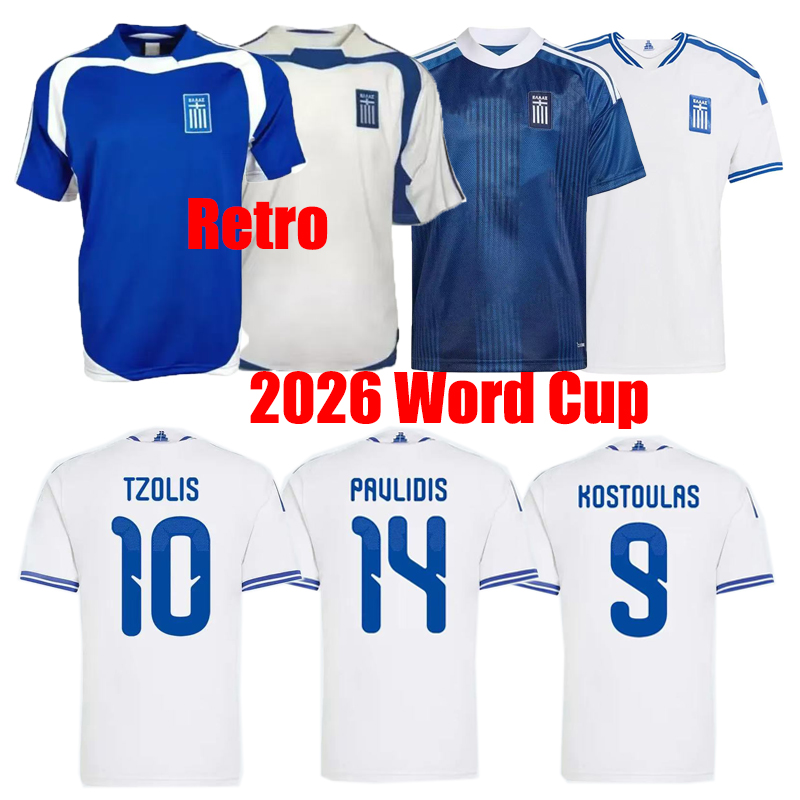 Greece 2026 World Cup Soccer Jersey Soccer Gear Men and Kids Sets TZOLIS PAVLIDIS BAKASETAS KARETSAS KOURBELIS MANTALOS TSIMIKAS greece 26 27 Tops national team