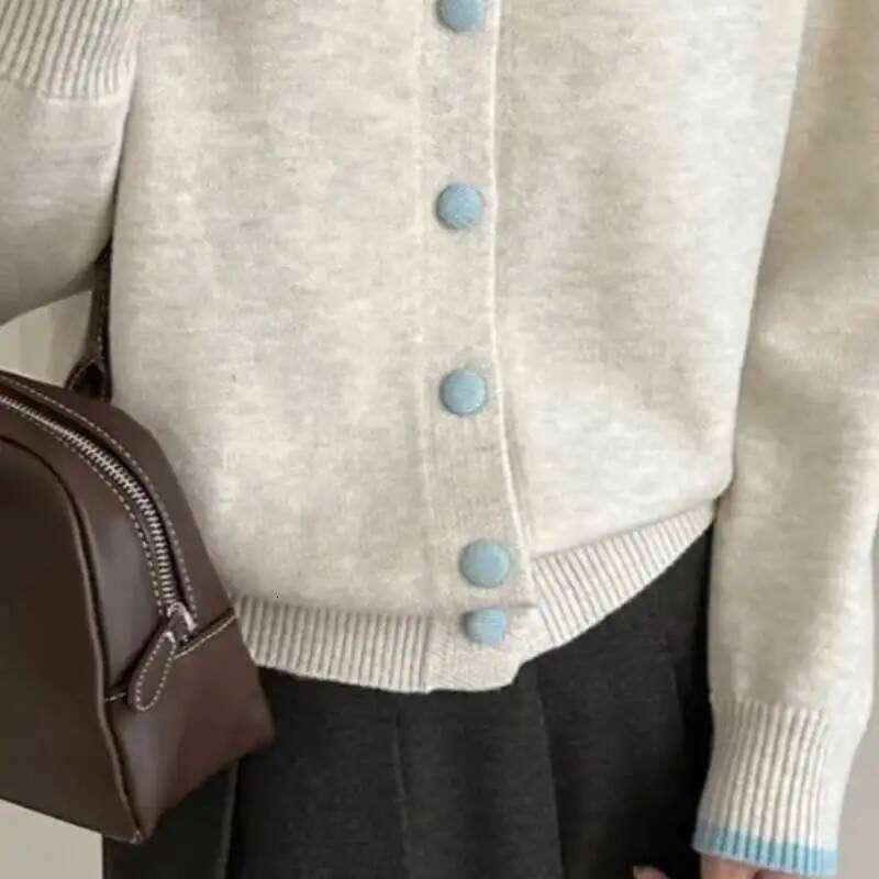 Women Clothing Autumn Winter Fashion Simplicity Button Solid Color Knitting Female All-match Fashionable Loose Sweater Cardigan Z260313