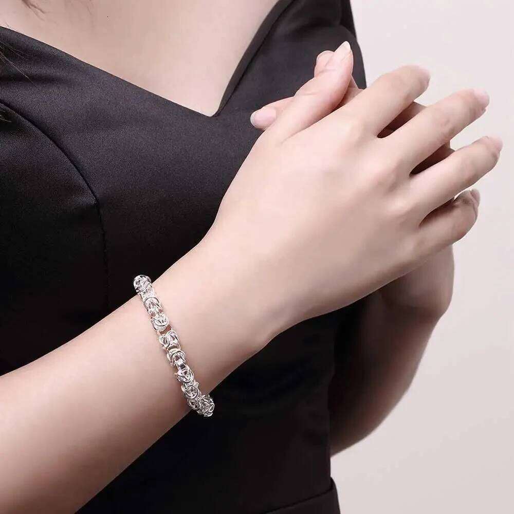 New 925 Sterling Silver Bracelets charm circle classic chain for women men Wedding party good Gifts high quality Fashion Jewelry Z260313