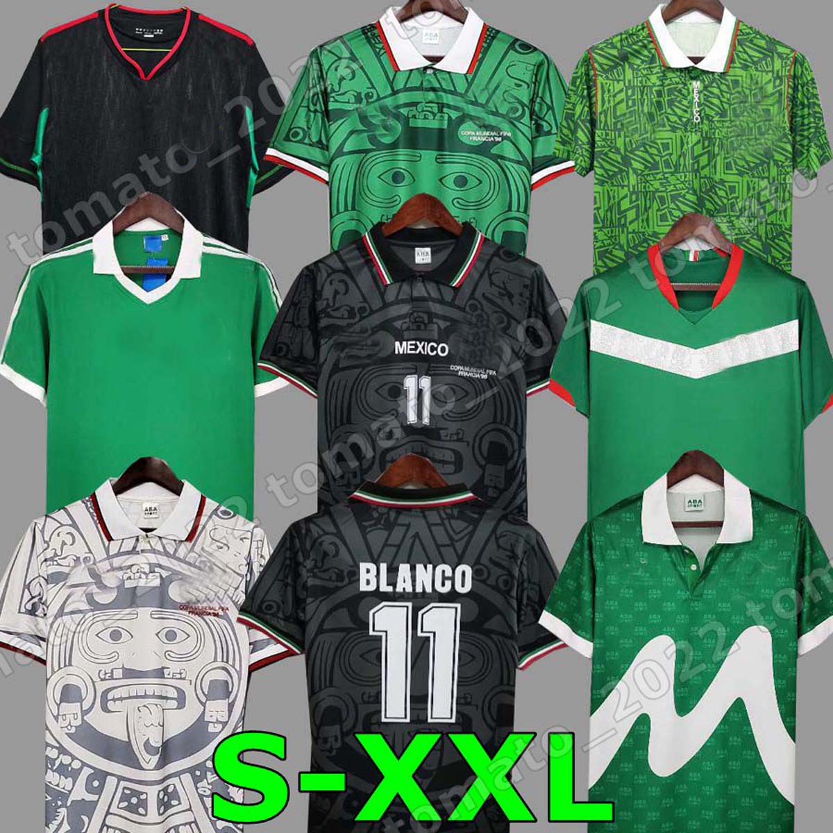 1995 MEXICO BLANCO Soccer Jerseys 1986 1994 1998 2010 HERNANDEZ H.SANCHEZ football shirt LUIS GARCIA CAMPOS ancient maillot MARQUEZ 2006