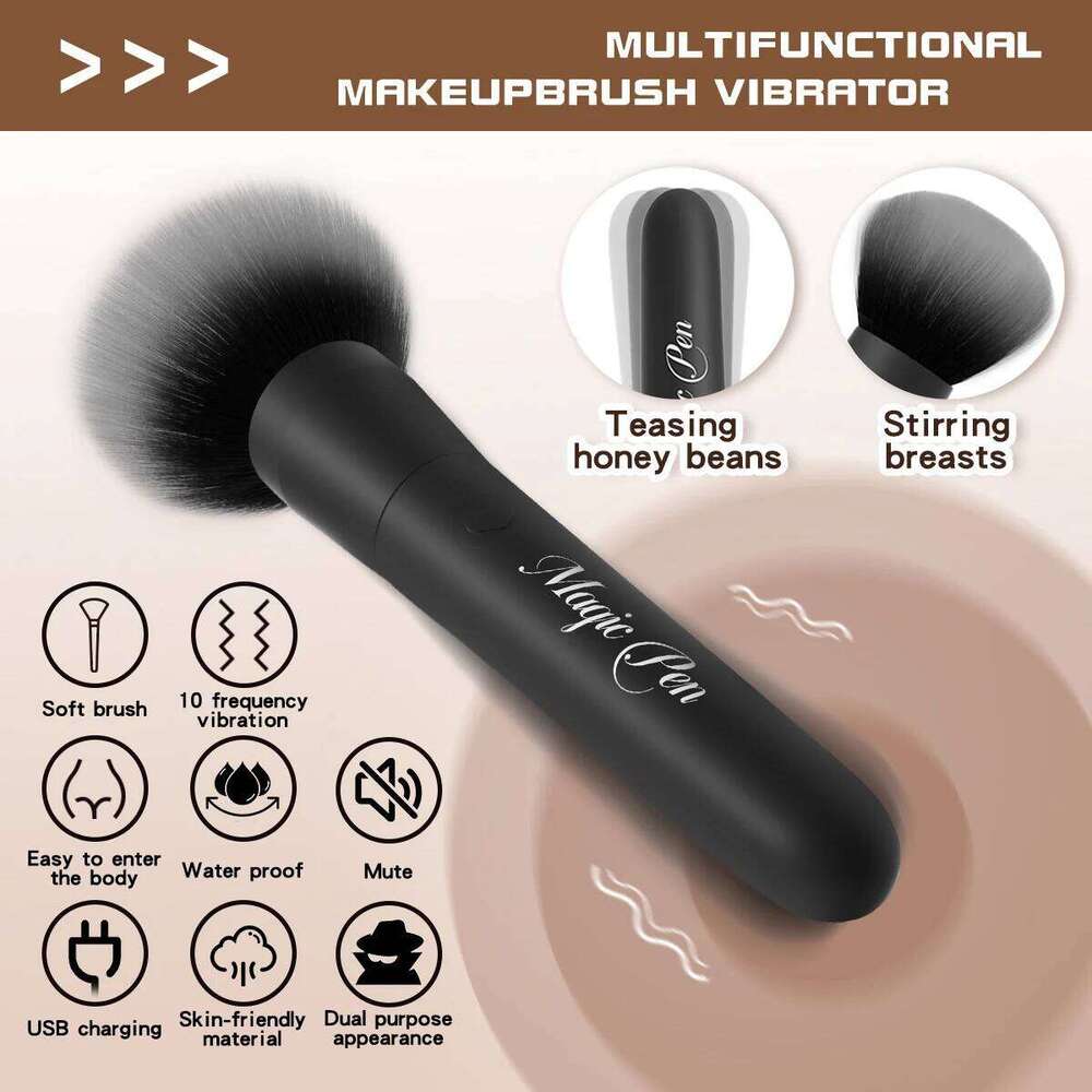 Makeup Brush G Spot Vibrator Sex Toys Powerful Vibrating Vagina Nipple Orgasm Stimulator USB Wireless Charging AV Stick Massager 26H0313