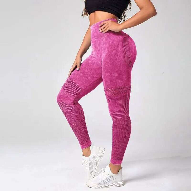 Yoga Basic Tie Dye Tummy Control Sports Leggings 26Y0313