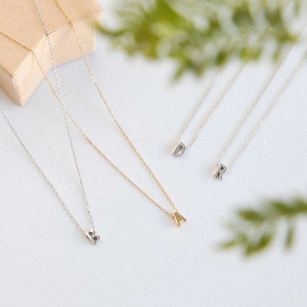 SUMENG Fashion Tiny Initial Necklace Gold Silver Color Cut Letters Single Name Choker For Women Pendant Jewelry Gift H260312