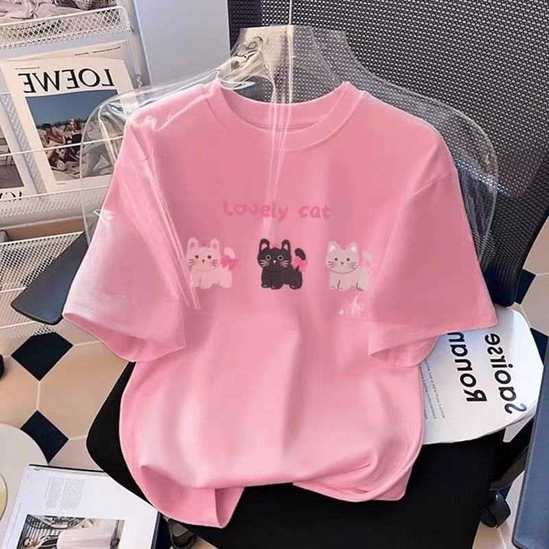 T-shirts White Children's Short Sleeve T-Shirt Pure Cotton New Style for Big Kids Girls Summer Half Sleeve Children's Clothing Top T-Shirt