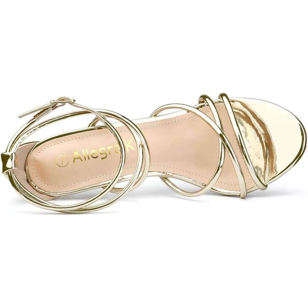 Ladies Open Toe Strappy Stiletto Heel Sandals MOJIDASHU