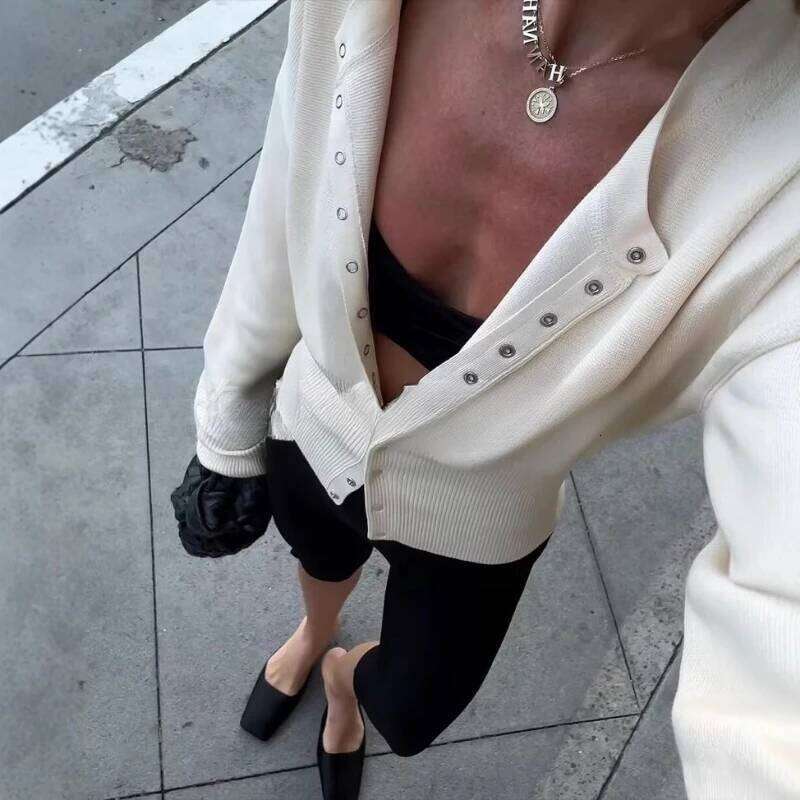 Luxury Quality High Waist Knitted Cardigan Crop Top Women Slim Jacket Autumn Single-breasted Office Lady Coat Knit Sweaters Z260313