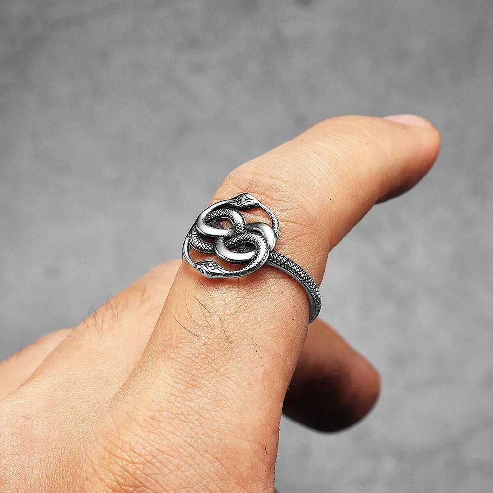 Snake Ouroboros Animal Men Rings Stainless Steel New Punk Rock Women Jewelry Fashion Accessories Stranger Thing Gift Wholesale H260312