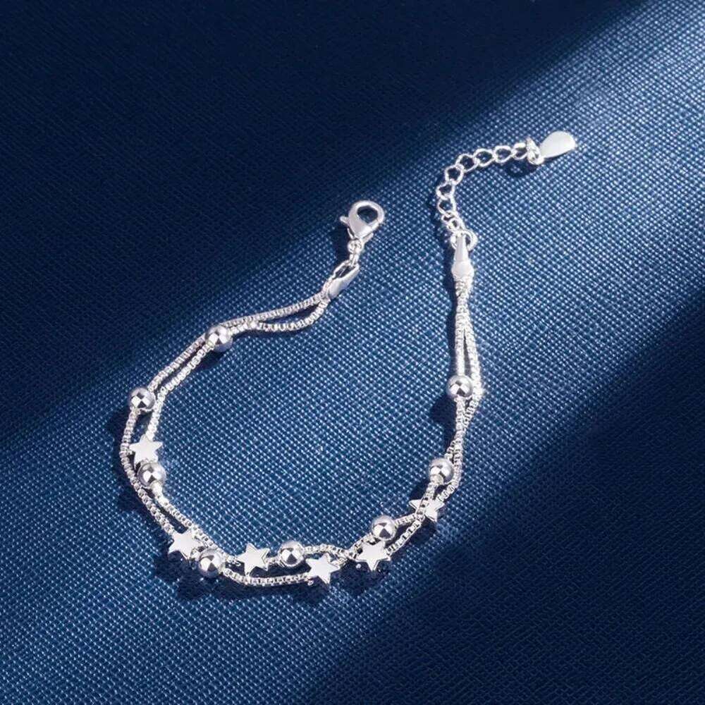NEW Fine Original luxury 925 sterling silver charm chain Bracelets for women party Wedding engagement Jewelry gifts 20cm Z260313