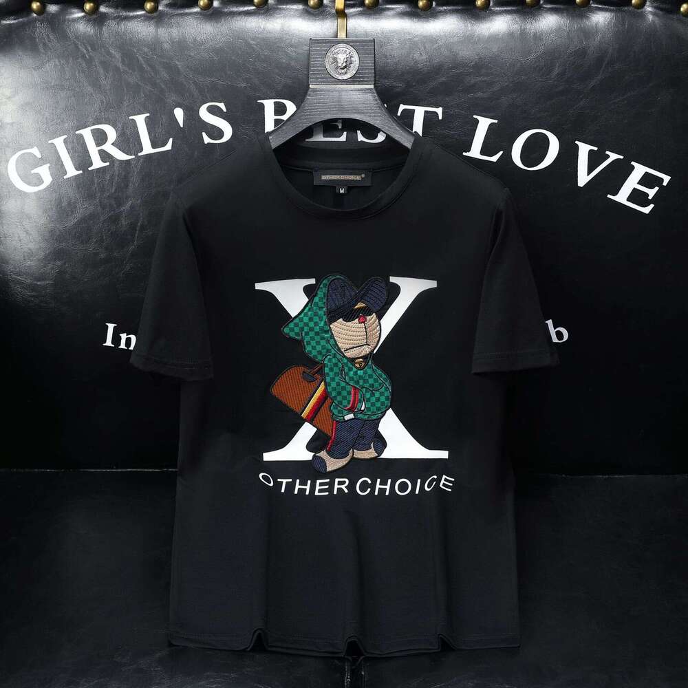 European Clothing Summer New Casual Trendy Brand Short-Sleeve T-Shirt Slim Fit Ice Silk Modal Men's