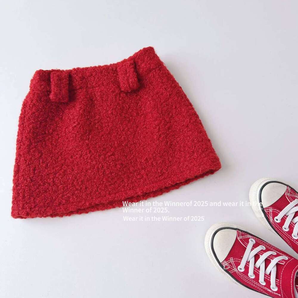 Childrens Winter Fleece Solid Plus Velvet Infant Babys Trendy Elastic Waist Toddler Kids Girls Skirts Z260314