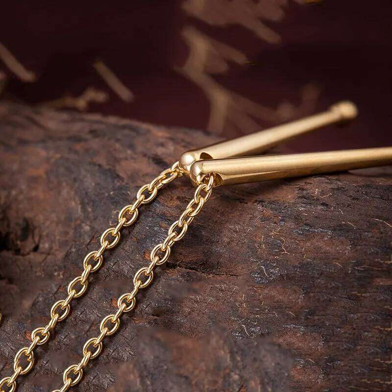 Men Rockers Jazz Band Drum Necklace Drummers Snare Drums Stick Stainless Steel Pendant Chain Jewelry Gift H260312