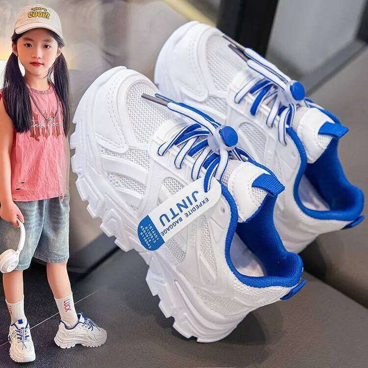 Children Mesh Sneakers Kids Boys Girls Lightweight Casual Sports Running Shoes New Arrival Soft Sole Summer Breathable Tennis 26Y0313