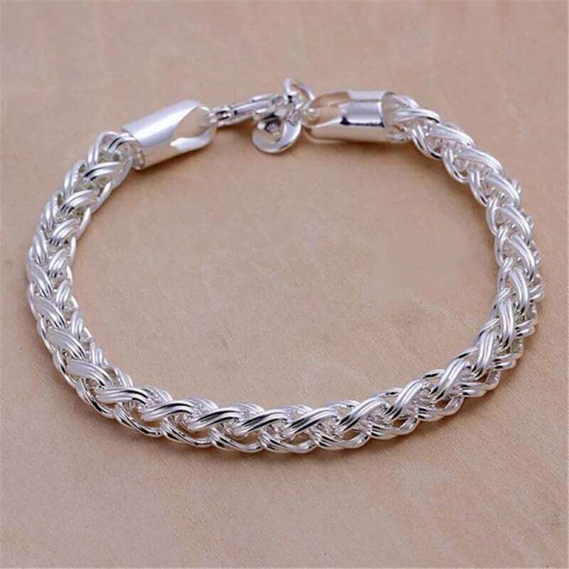 Wholesale 925 Sterling Silver Bracelets Jewelry Chain Women Lady Men 6mm 4MM High Quality Valentine Gift Beautiful Factory Price Z260313