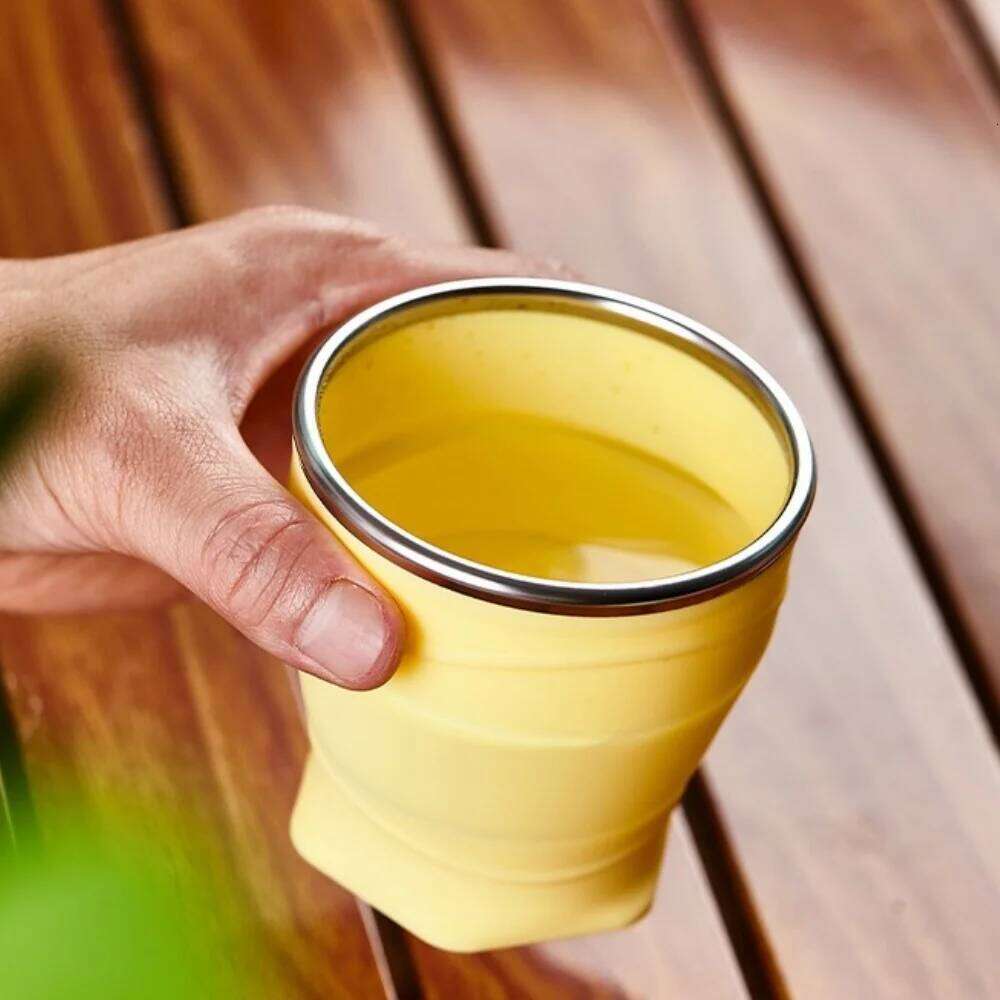 1pc Simple And Practical Outdoor Portable Camping Water Travel Business Mouthwash Foldable Silicone Cup Z260314