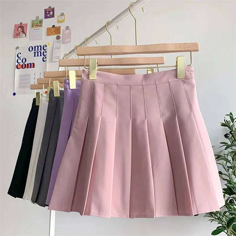 Solid Color A-line Women Summer Western Cloth Fabric High Waist Slim Half Autumn Winter Jk Short Skirt Sweet Style Z260314