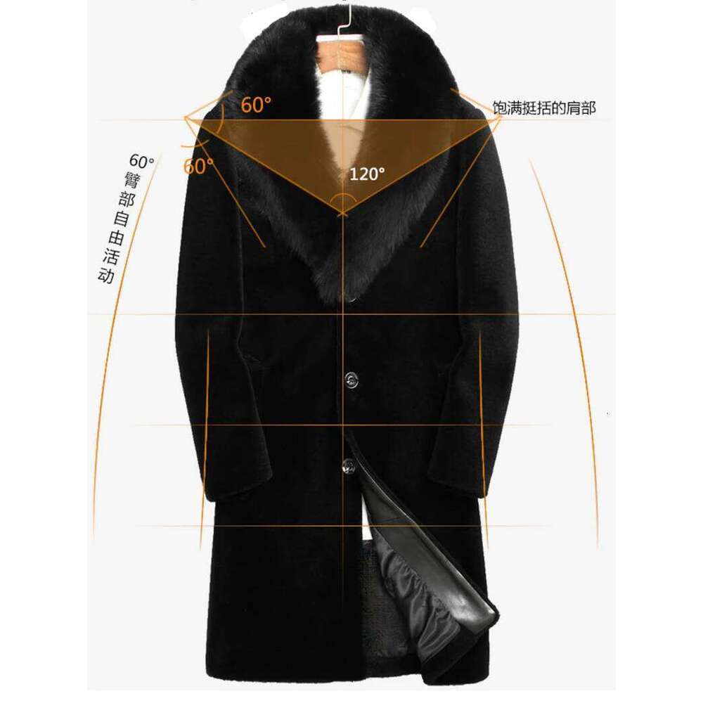 Autumn winter new imitation men's long Haining mink fur Fur coat men jacket Z260313