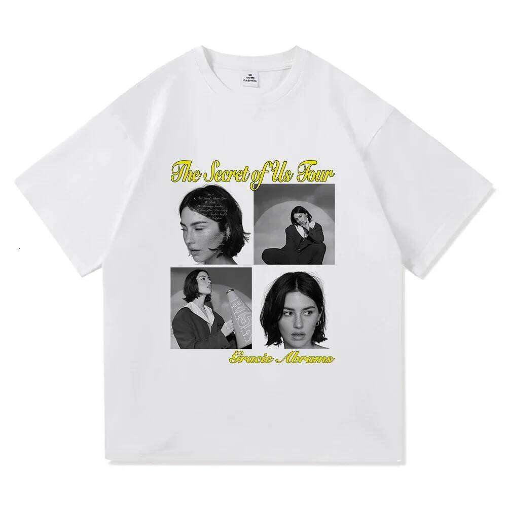 Gracie Abrams Risk Secret of Us The Eras Tour T Shirt Men/Women Aesthetic Retro T-Shirt Unisex New Album Tees Shirts Z260314