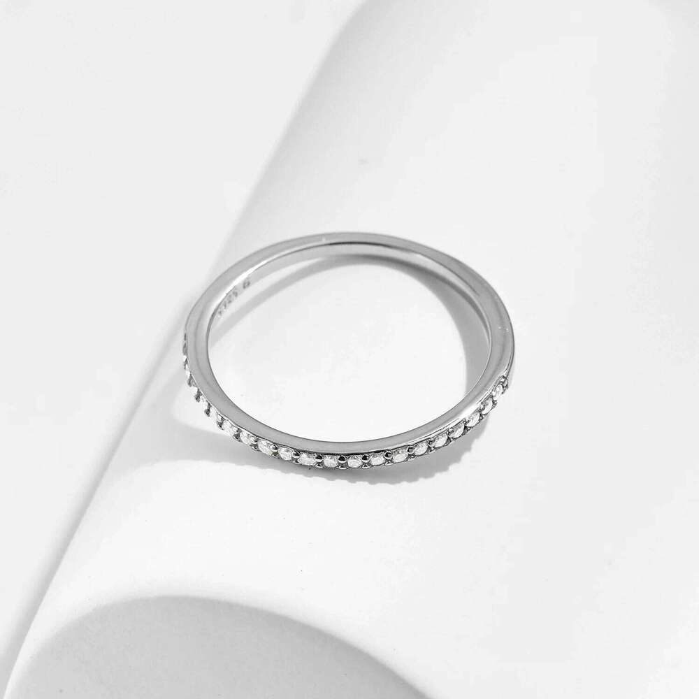 MODIAN Eternity Moissanite Ring 925 Sterling Silver Sparkling Simple Thin Wedding Band Rings For Women Fine Jewelry H260312