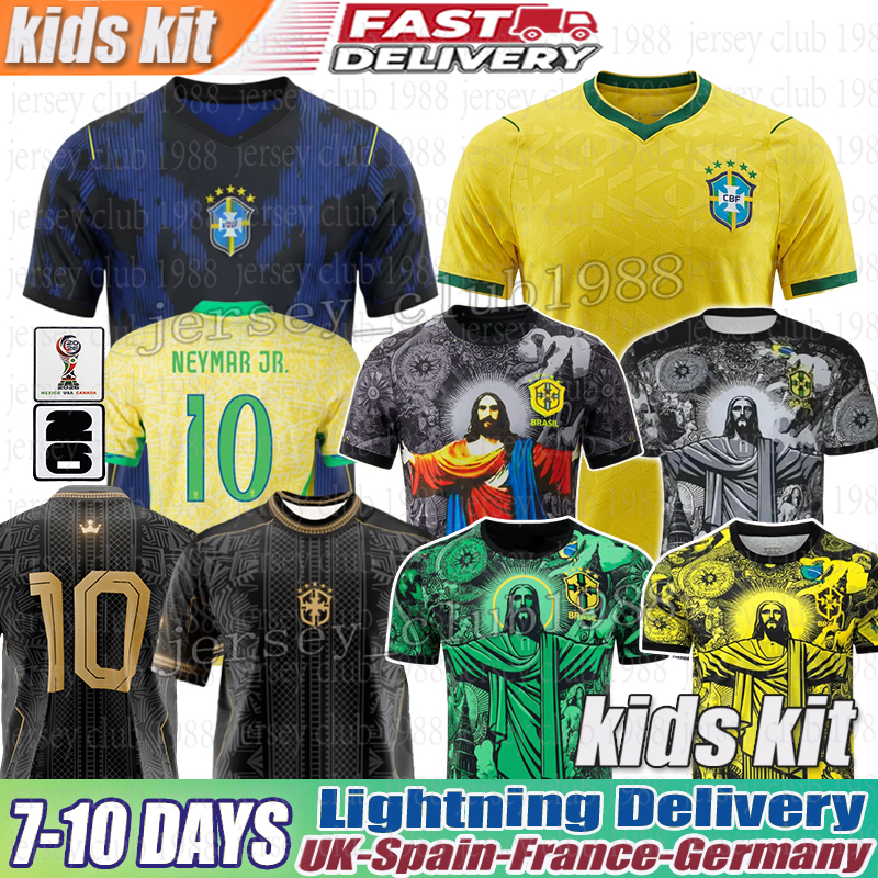 Brazil jersey 2026 NEYMAR JR Brasil Soccer Jersey CASEMIRO National Team G.JESUS P.COUTINHO Kids kits L.PAQUETA T.SILVA PELE MARCELO VINI JR CBF Football Shirt 25 26