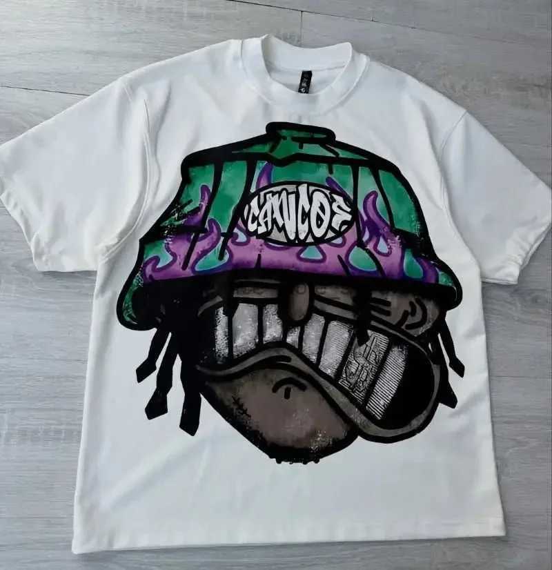 Men Clothing Unisex Y2k Harajuku Streetwear Men Fashion New Cartoon Print Design Shirt Retro Hip Hop Trend Oversized T-Shirt Y2k D260313